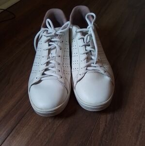 K-Swiss White and Pink Sneakers
